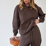 Oversized Hooded Sweat - Brown