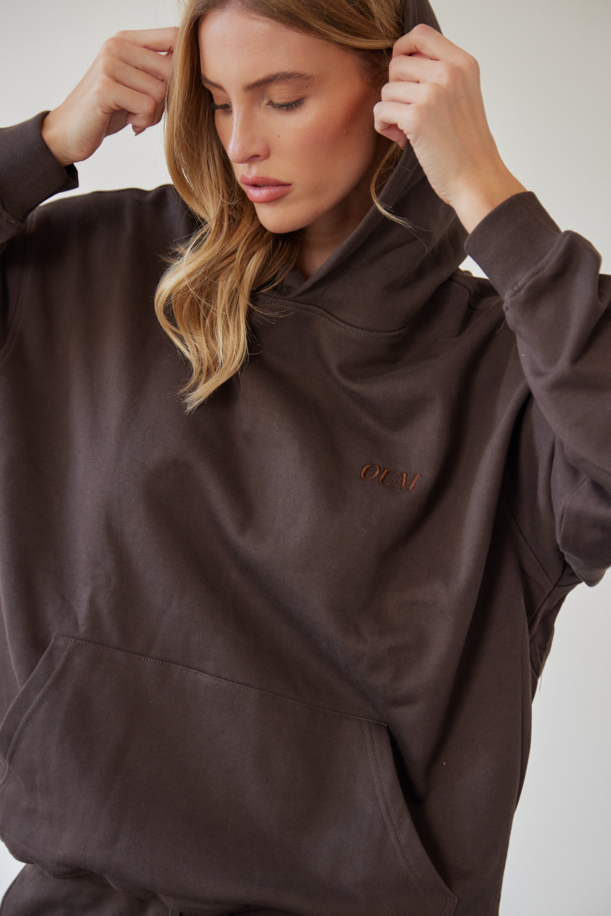 Oversized Hooded Sweat - Brown